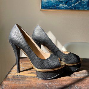 Enzo Angiolini black peep-toe high heels